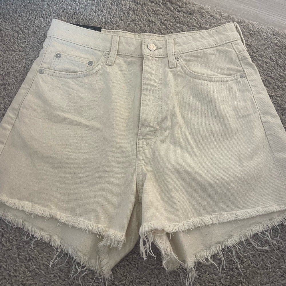 Topshop Weekday white denim shorts